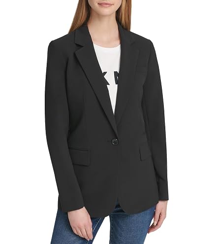 DKNY Jeans Womens Faux Leather Short Motorcycle Jacket Black XL at